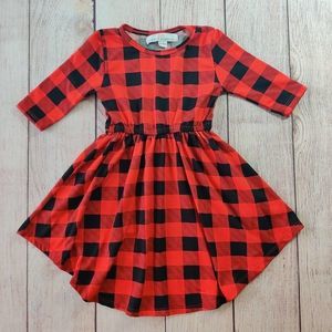 Bailey's Blossoms Harper Dress red buffalo plaid sz 12-18 mo